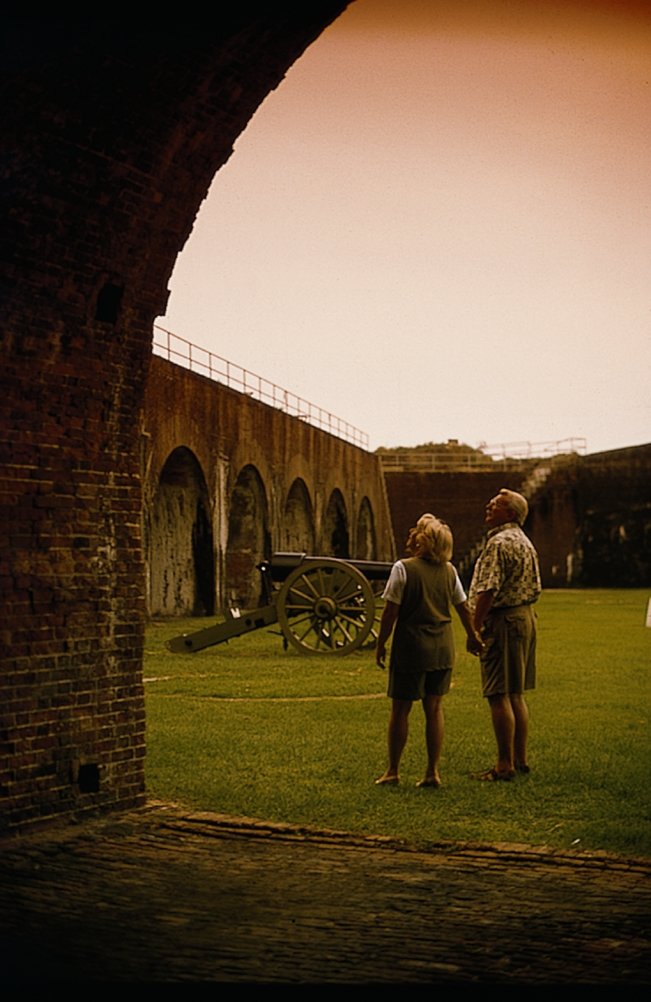Visitors touring Fort Morgan on the Alabama Gulf Coast.