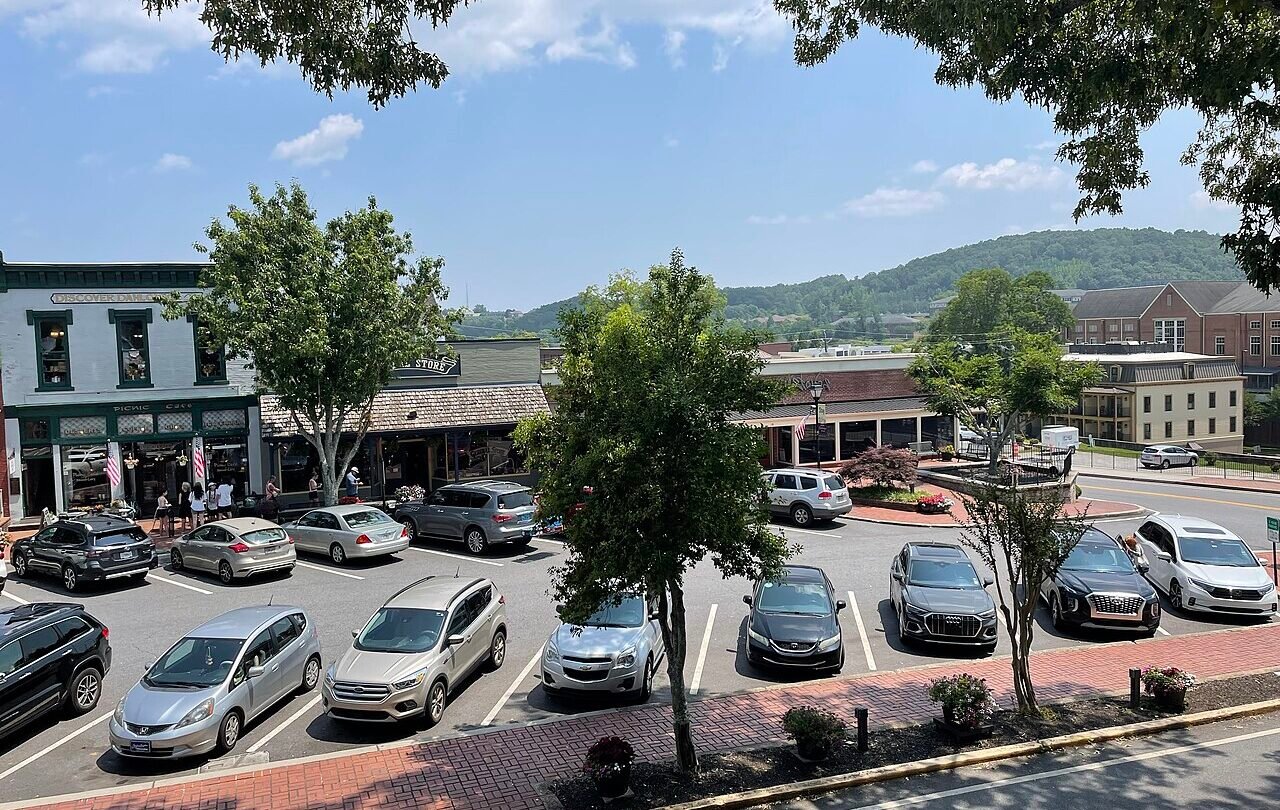View over Dahlonega, Georgia from the Dahlonega Gold Museum Historic Site.