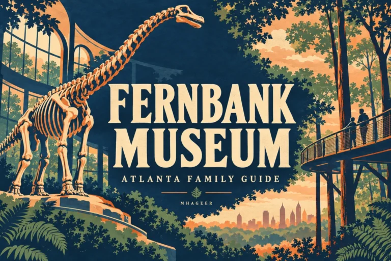 Fernbank Museum Atlanta Family Guide, an illustrated Mhageer cover