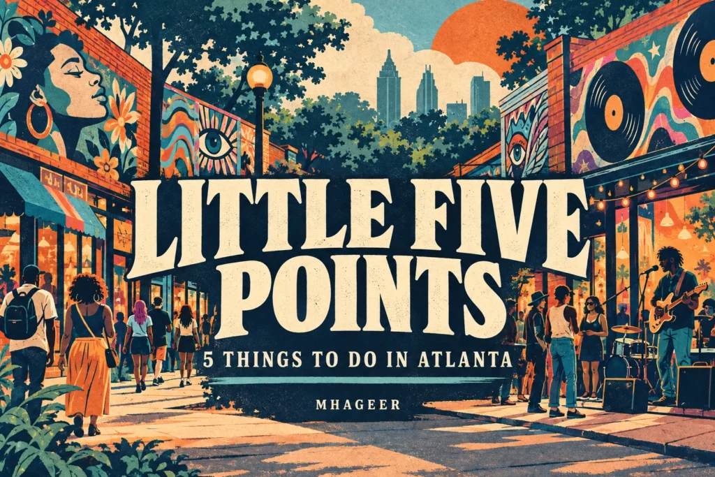Little Five Points: 5 Things to Do in Atlanta, an illustrated Mhageer guide